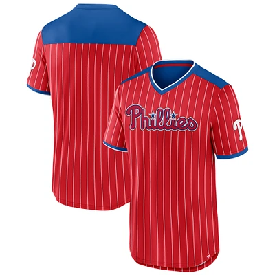 Men's Fanatics  Red/Royal Philadelphia Phillies Walk-Off V-Neck T-Shirt