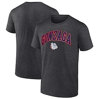 Men's Heather Charcoal Gonzaga Bulldogs Basic Arch T-Shirt