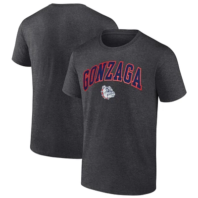 Men's Heather Charcoal Gonzaga Bulldogs Basic Arch T-Shirt