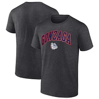 Men's Heather Charcoal Gonzaga Bulldogs Basic Arch T-Shirt