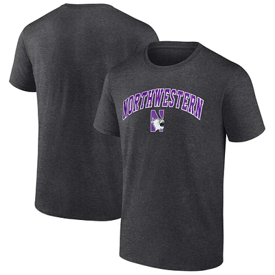Men's Heather Charcoal Northwestern Wildcats Arch T-Shirt