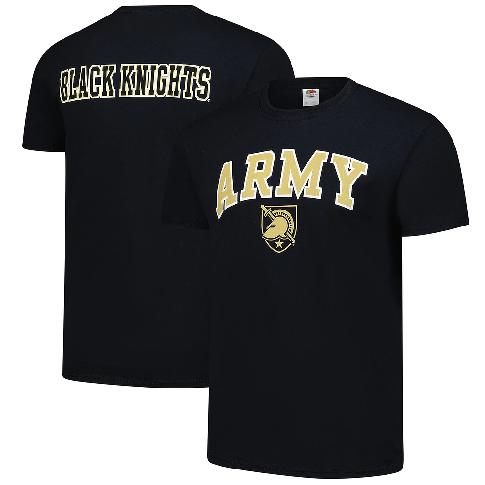 Men's Black Army Black Knights Stacked Mascot T-Shirt