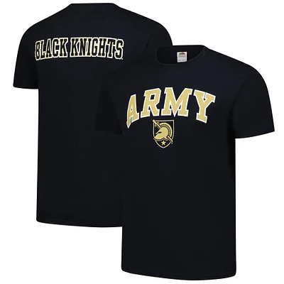 Men's Black Army Black Knights Stacked Mascot T-Shirt