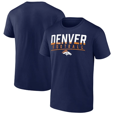Men's Fanatics  Navy Denver Broncos Blocked T-Shirt