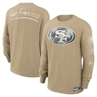Men's Nike Tan San Francisco 49ers Essential Statement Max90 Long Sleeve T-Shirt