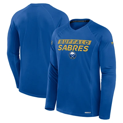 Men's Fanatics Royal Buffalo Sabres Authentic Pro Rink Tech Raglan Long Sleeve T-Shirt