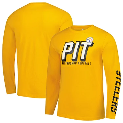 Men's Fanatics  Gold Pittsburgh Steelers Long Sleeve T-Shirt