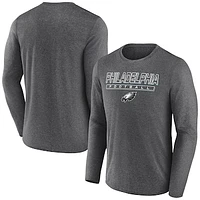 Men's Fanatics  Heather Charcoal Philadelphia Eagles Fundamentals Long Sleeve T-Shirt