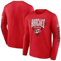 Men's Fanatics Red Carolina Hurricanes Headline Long Sleeve T-Shirt