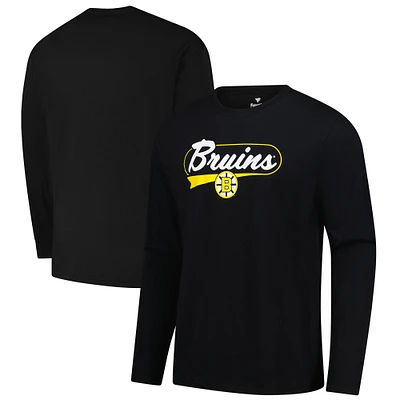 Men's Fanatics  Black Boston Bruins Wordmark Long Sleeve T-Shirt
