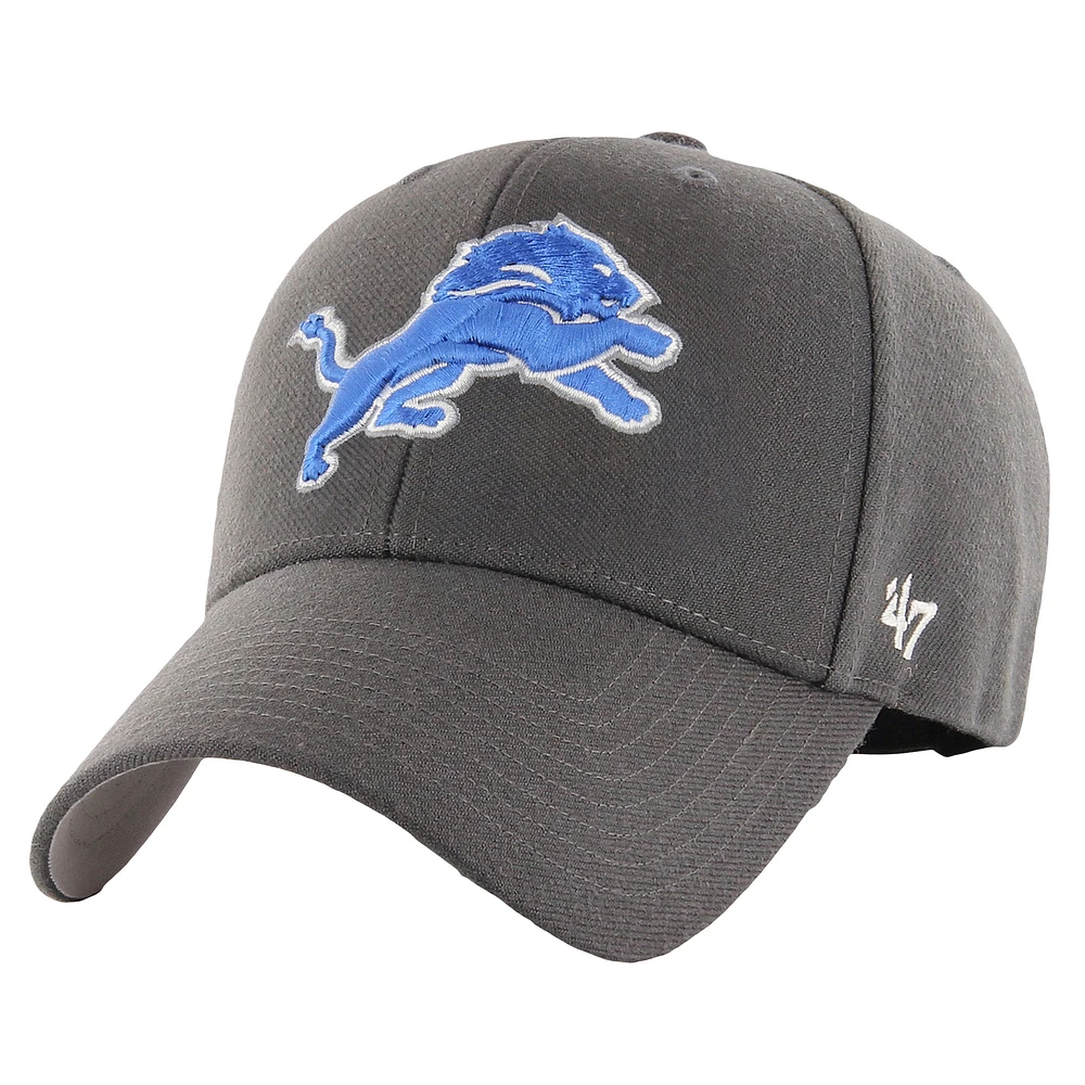 Men's '47  Charcoal Detroit Lions MVP Adjustable Hat