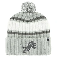 Men's '47 Gray Detroit Lions Plateau Cuffed Knit Hat with Pom