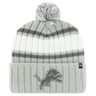 Men's '47 Gray Detroit Lions Plateau Cuffed Knit Hat with Pom