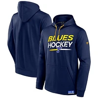 Men's Fanatics Navy St. Louis Blues Authentic Pro Fleece Pullover Hoodie