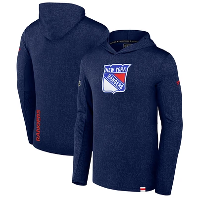 Men's Fanatics Navy New York Rangers Authentic Pro Lightweight Pullover Hoodie