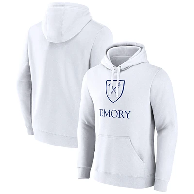 Men's Fanatics  White Emory Eagles Primary Logo Pullover Hoodie