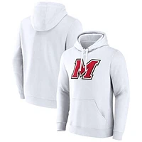 Men's Fanatics  White Marist Red Foxes Primary Logo Pullover Hoodie