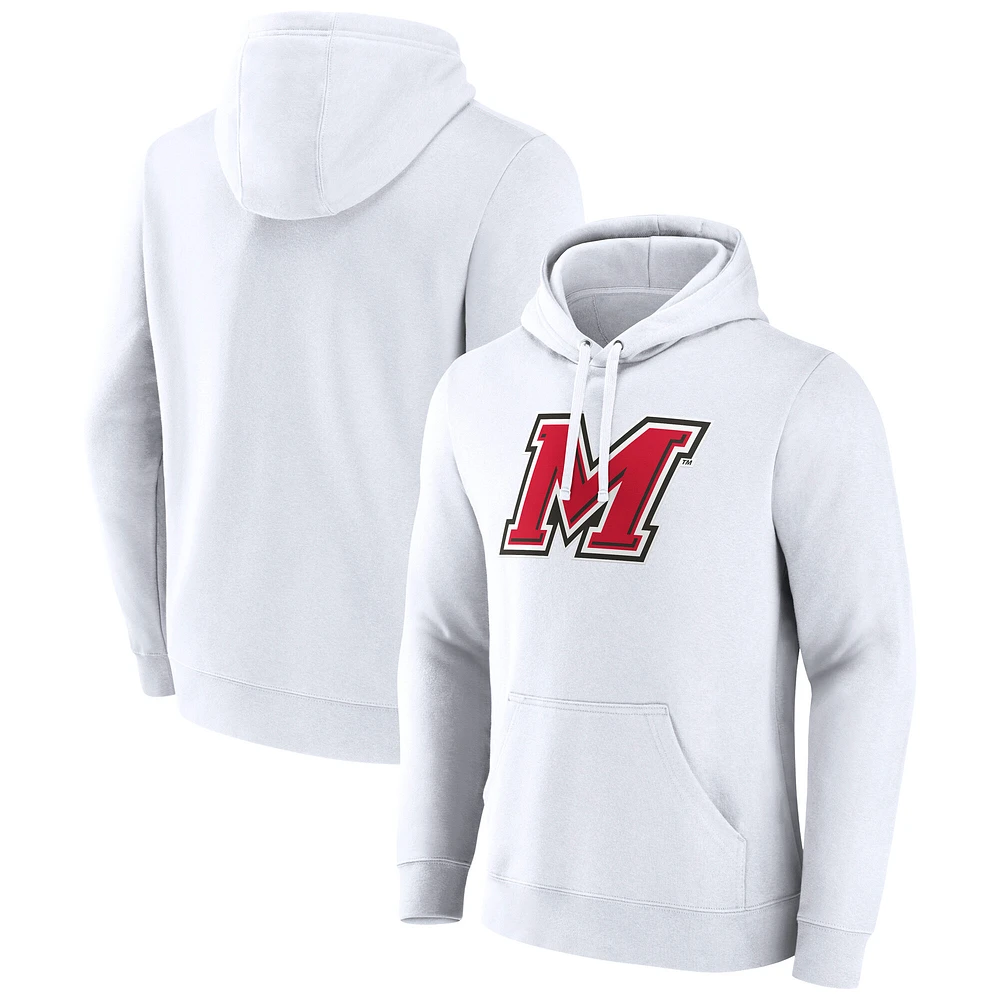 Men's Fanatics  White Marist Red Foxes Primary Logo Pullover Hoodie