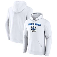 Men's Fanatics  White Indiana State Sycamores Primary Logo Pullover Hoodie