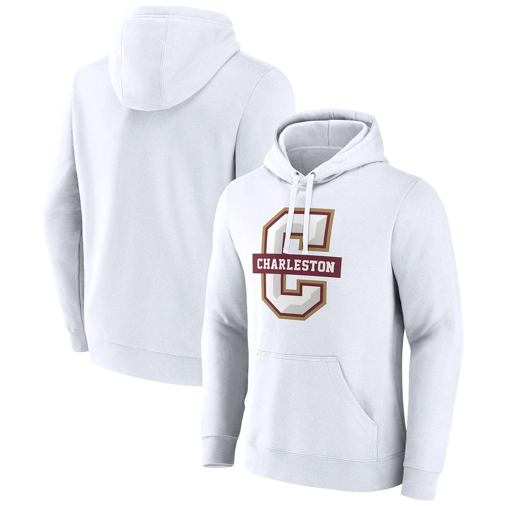 Men's Fanatics  White Charleston Cougars Primary Logo Pullover Hoodie