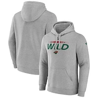 Men's Fanatics  Gray Minnesota Wild Fleece Pullover Hoodie