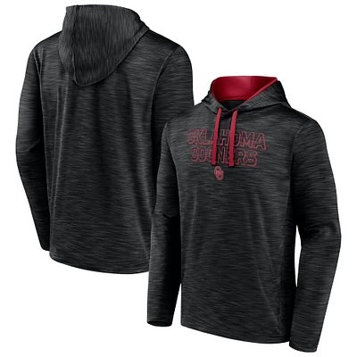 Men's Fanatics  Heather Black Oklahoma Sooners Athlete Fleece Pullover Hoodie