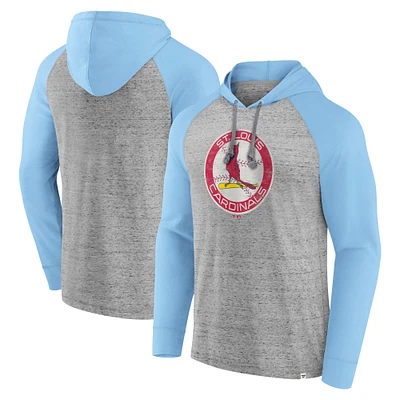 Men's Fanatics  Gray St. Louis Cardinals Single Play Speckled Lightweight Pullover Hoodie