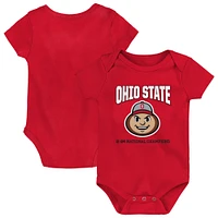 Infant Scarlet Ohio State Buckeyes College Football Playoff 2024 National Champions  Bodysuit