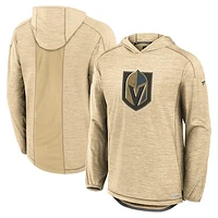 Men's Fanatics Heather Gold Vegas Golden Knights Authentic Pro Rink Pullover Hoodie