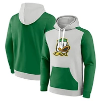 Men's Fanatics  Gray/Green Oregon Ducks Primary Arctic Fleece Pullover Hoodie