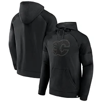 Men's Fanatics  Calgary Flames Black Ice Defender Raglan Pullover Hoodie