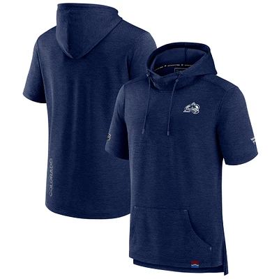 Men's Fanatics  Heather Navy Colorado Avalanche Authentic Pro Pullover Hoodie