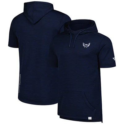 Men's Fanatics  Heather Navy Washington Capitals Authentic Pro Short Sleeve Pullover Hoodie