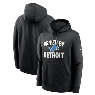 Men's Nike Black Detroit Lions Fan Iconic Club Fleece Pullover Hoodie