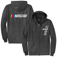 Men's NASCAR Heather Charcoal Full-Zip Hoodie