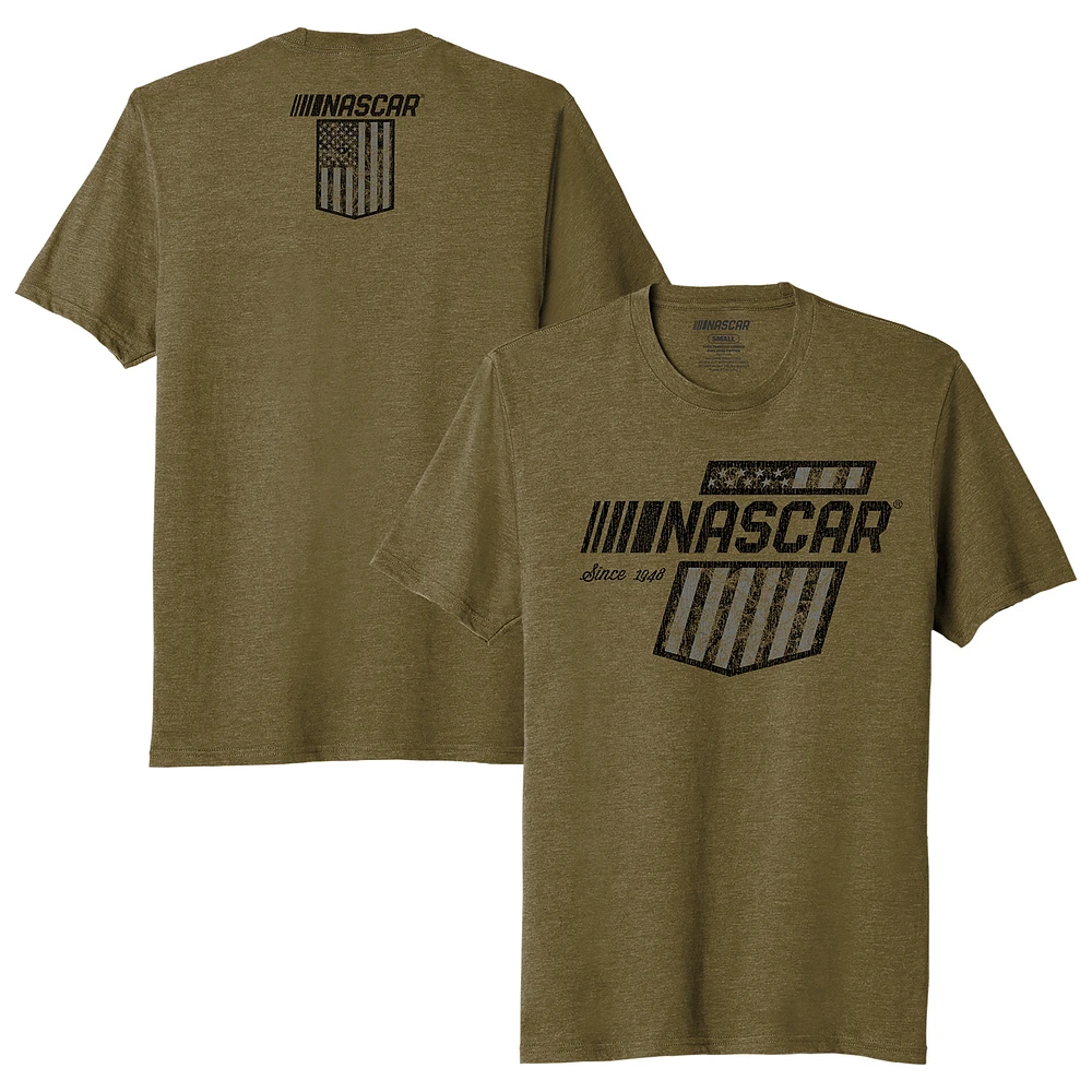 Men's NASCAR Heather Green Flag T-Shirt