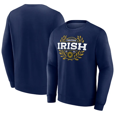 Men's Navy Notre Dame Fighting Irish Old School Cool Fleece Pullover Sweatshirt