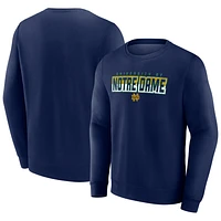 Men's Navy Notre Dame Fighting Irish Split Knockout Fleece Pullover Hoodie