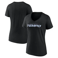 Women's Fanatics Black Toronto Tempo Primary Wordmark V-Neck T-Shirt