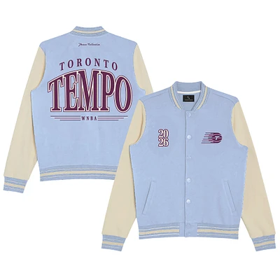 Unisex Peace Collective Light Blue Toronto Tempo Full-Snap Varsity Jacket