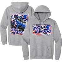 Men's Hendrick Motorsports Team Collection Heather Gray Kyle Larson HendrickCars.com Pullover Hoodie