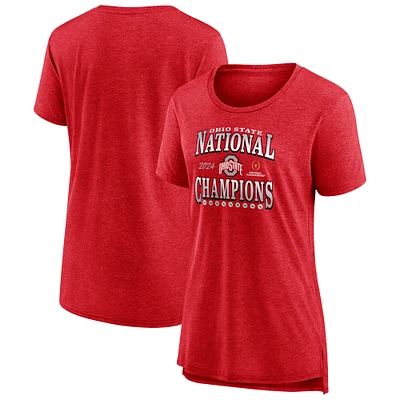 Women's Fanatics Scarlet Ohio State Buckeyes College Football Playoff 2024 National Champions Hometown T-Shirt