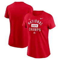 Women's Nike Scarlet Ohio State Buckeyes College Football Playoff 2024 National Champions Pillbox T-Shirt