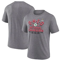 Men's Fanatics Heather Gray Ohio State Buckeyes College Football Playoff 2024 National Champions Hometown Tri-Blend T-Shirt