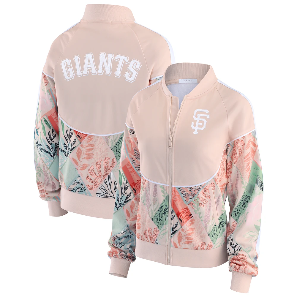 Women's WEAR by Erin Andrews Sand San Francisco Giants Raglan Full-Zip Track Jacket