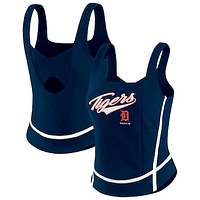 Women's WEAR by Erin Andrews  Navy Detroit Tigers Square Neck Tank Top