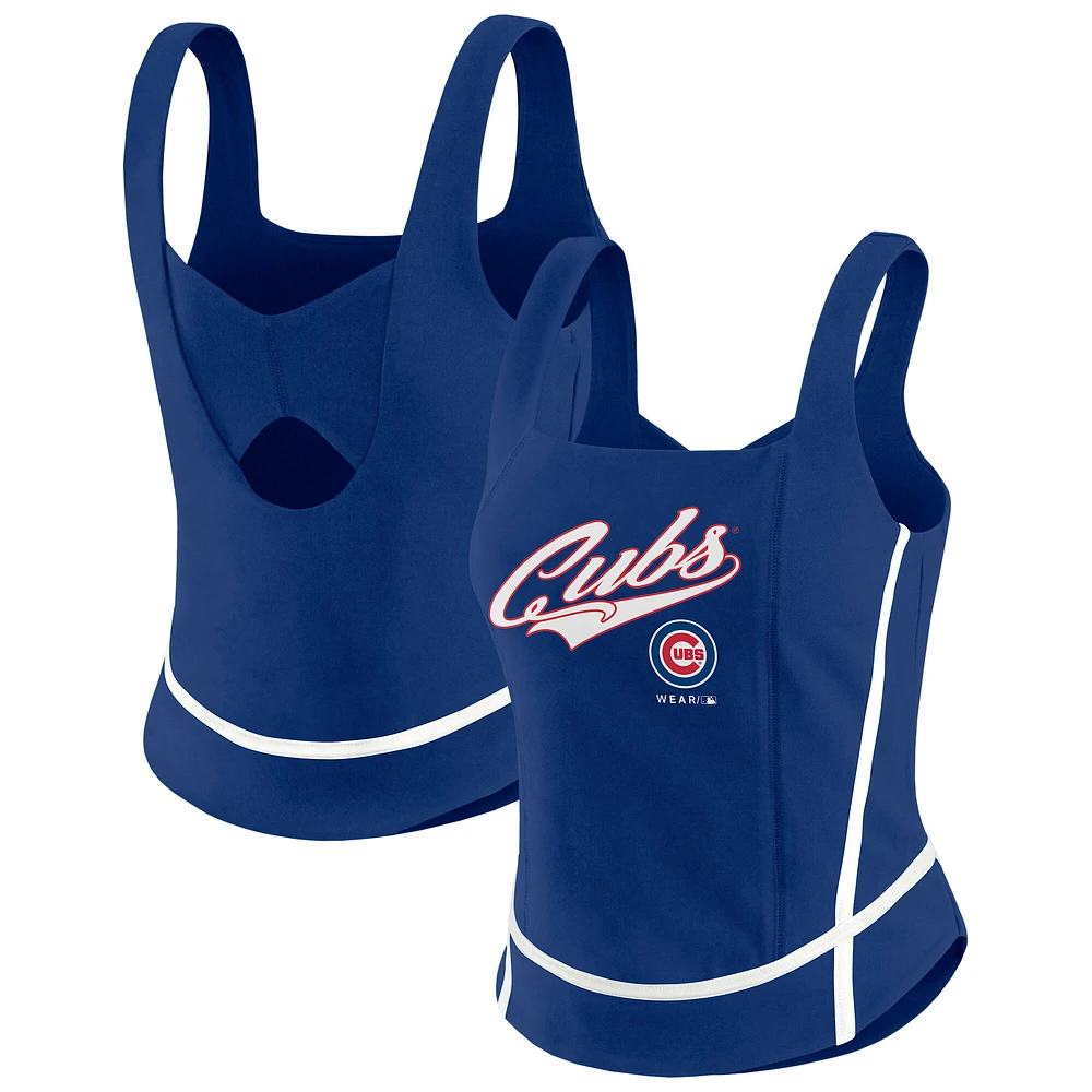 Women's WEAR by Erin Andrews Royal Chicago Cubs Square Neck Tank Top