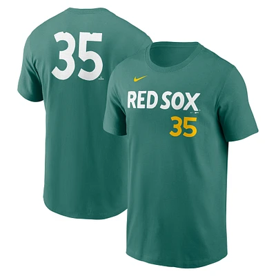 Men's Nike Garrett Crochet Green Boston Red Sox 2025 City Connect Fuse Name & Number T-Shirt
