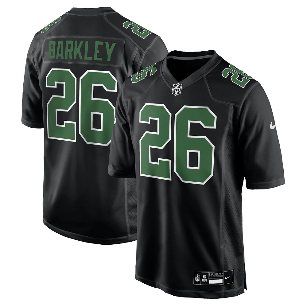 Men's Nike Saquon Barkley Carbon Black/Kelly Green Philadelphia Eagles  Fashion Game Jersey