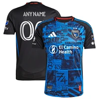 Men's adidas Black San Jose Earthquakes 2025 Headliner Authentic Custom Jersey